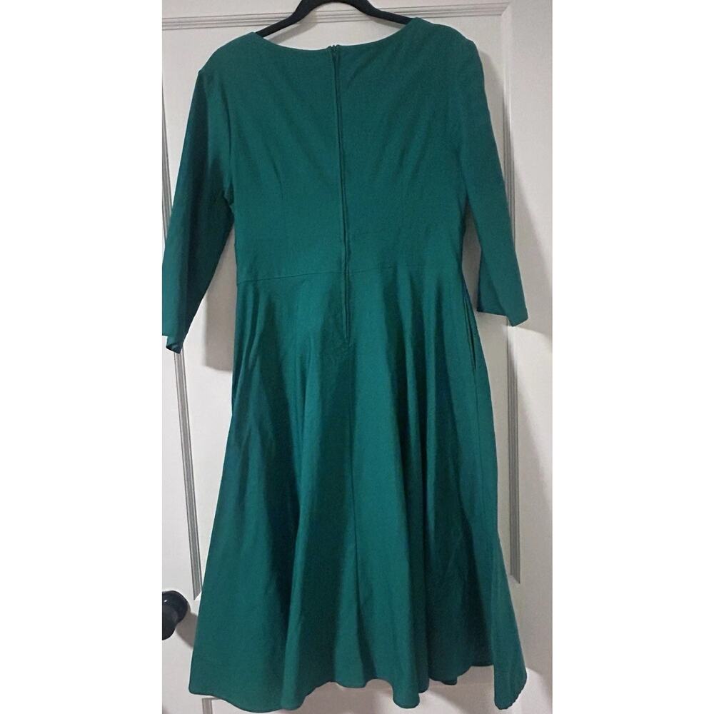 Pinup Couture PUG Erin Swing Dress Green Stretch Vintage Style Size XL No Belt - Picture 9 of 10